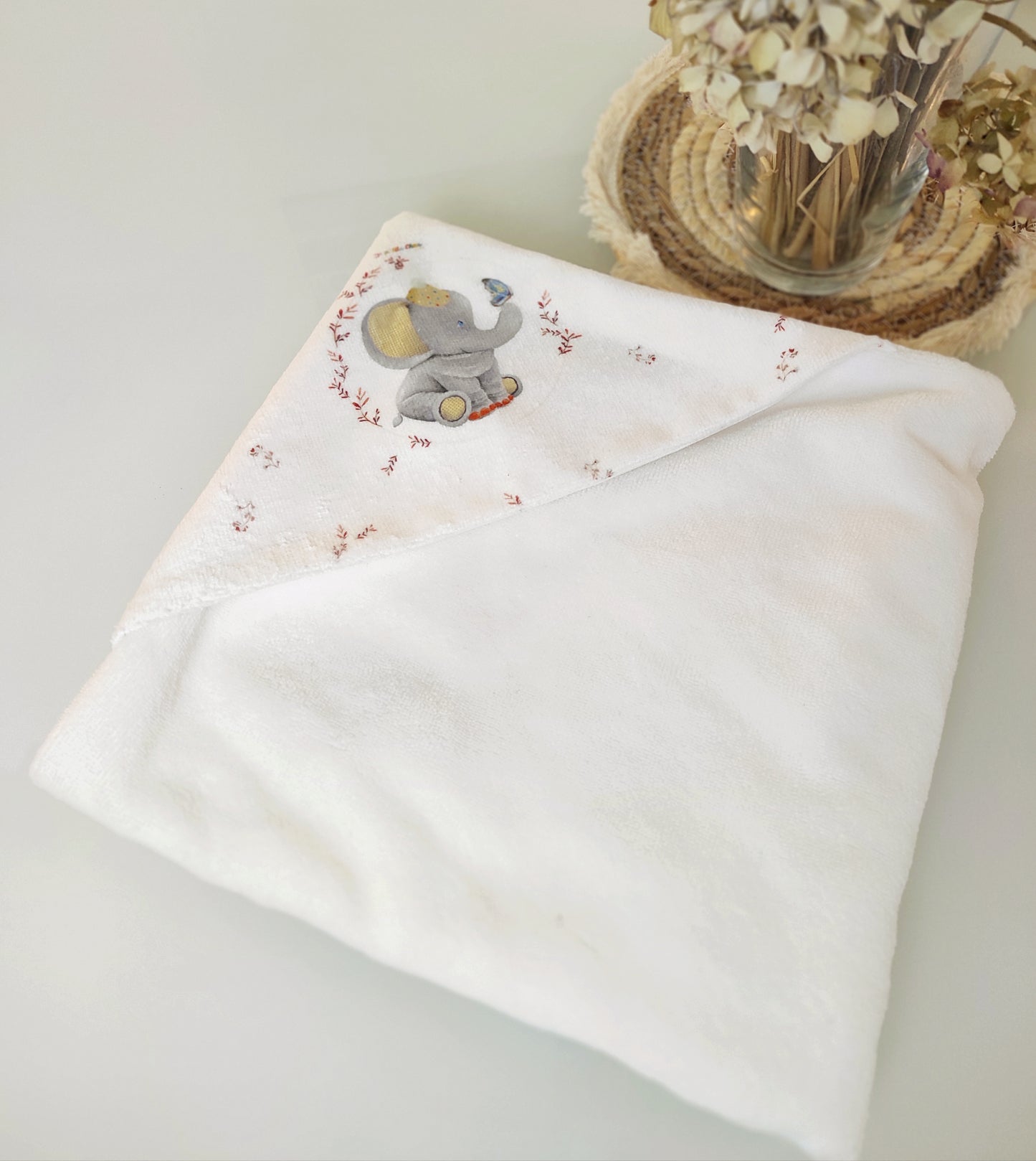 Cape de bain- motif éléphant- micro éponge bambou